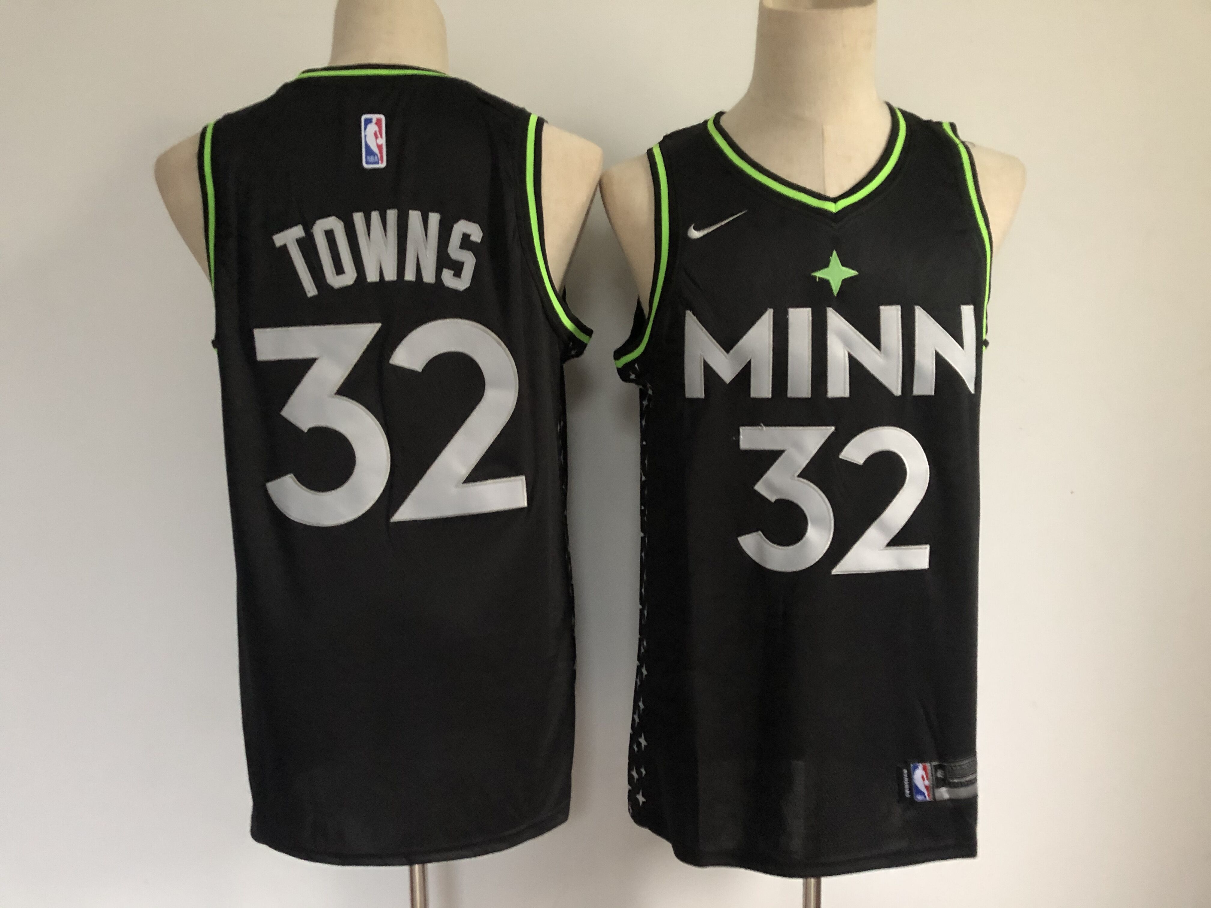 Men Minnesota Timberwolves #32 Towns Black Nike City Edition NBA Jerseys->nfl hats->Sports Caps